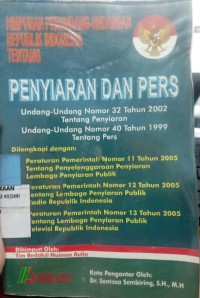 Image of Himpunan Perundang-Undangan Republik Indonesia Tentang Penyiaran dan Pers